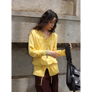 SUPERSCAPE素舶 超细纱凉感宽松圆领抽绳松弛感防晒针织长袖开衫