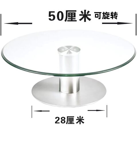 餐桌二层转盘钢化玻璃加高转盘双层酒水架酒店展示台多层转盘家用