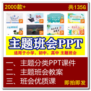 主题班会PPT课件教案优质课小学初高中生班主任工作资料包素材库