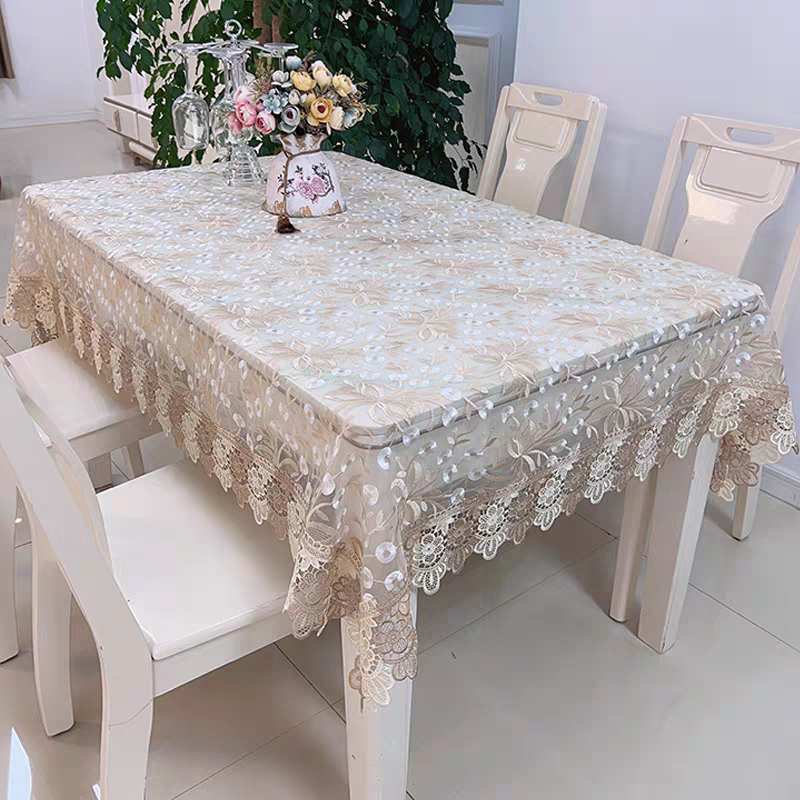 简约蕾丝餐桌布高级感布茶几布