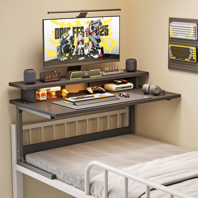床上电脑桌大学生宿舍懒人神器寝室台式电竞桌悬空侧边转角桌书桌