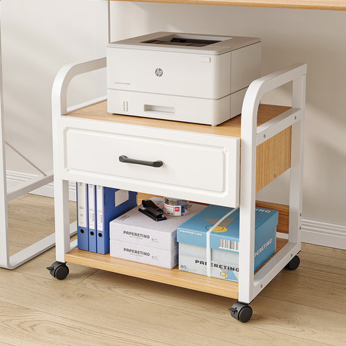 桌下置物架落地打印机架客厅复印机放置架家用办公收纳架移动支架