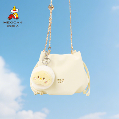 稻草人小众时尚束口水桶包