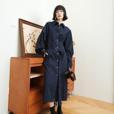 蝙蝠袖女连衣裙赫本风高级感