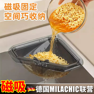 磁吸水槽过滤网沥水篮家用厨房食物残渣分离过滤篮剩菜剩饭滤水篮
