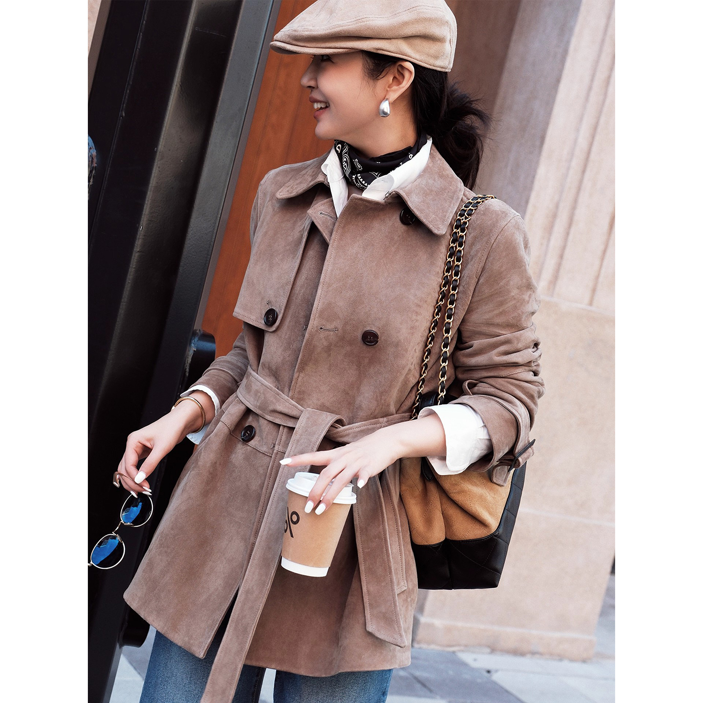 真皮时尚初秋美式复古皮衣外套女