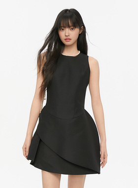 Pink ers联名款千金风辣妹设计感不规则连衣裙气质收腰显瘦花苞裙