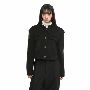 上衣女 精致高级财阀千金毛呢外套气质宽松显瘦短款 Pink ers联名款