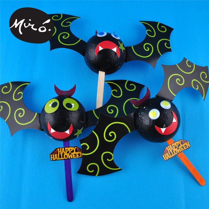万圣节手工diy小恶魔儿童涂色粘贴制作玩具主题活动幼儿园材料包