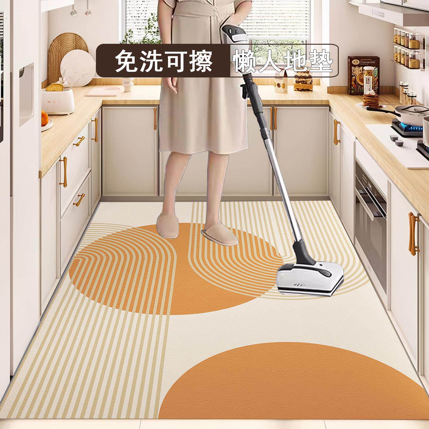 pvc厨房地垫防滑防油可擦免洗玄关家用脚垫高级地毯裁剪专用防水