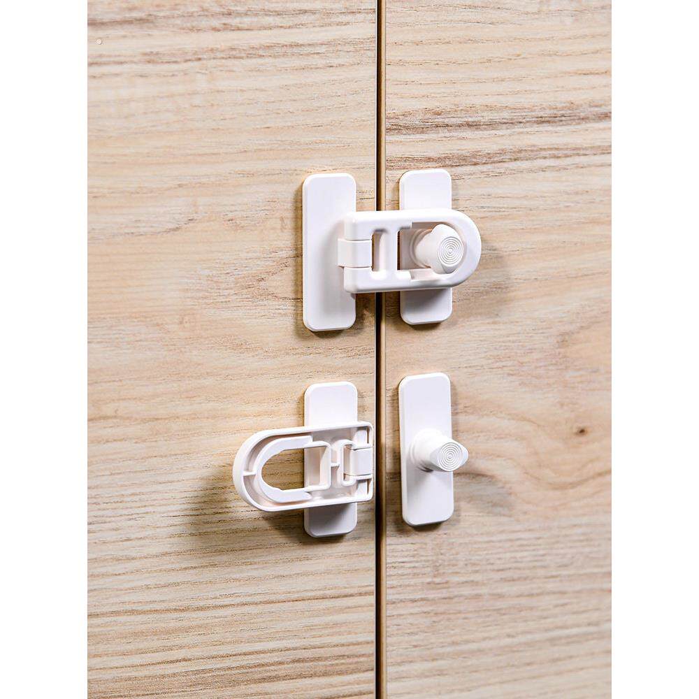 安全锁卡扣抽屉锁儿童柜门纱窗固定搭扣移门推拉门锁扣免打孔门栓