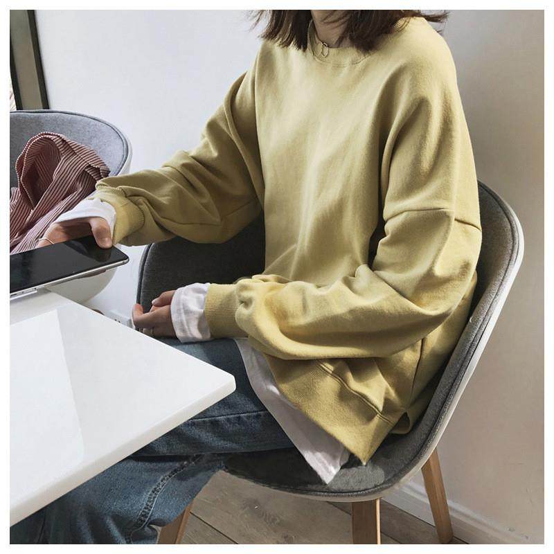 假两件中长款加绒卫衣女2025新款秋冬季韩版宽松学生BF原宿风上衣