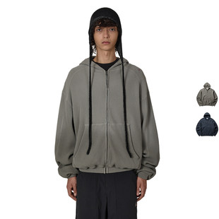 老虎上上山 蜜蜂日晒褪色有机华夫格拉链连帽卫衣 ROA 26SS