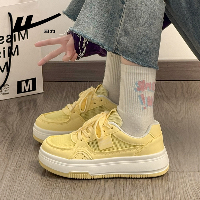 回力拼色厚底韩版女单鞋设计感时尚百搭板鞋学院风高颜值单网鞋子