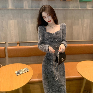 小香风加厚连衣裙女2025秋冬新款感穿搭法式气质小个子中长裙