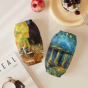 梵高成名作袖套2025新款秋冬护袖防水防油防污套袖男女厨房羽绒服