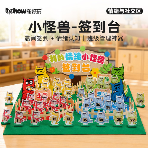 布好玩幼儿园情绪认知签到台