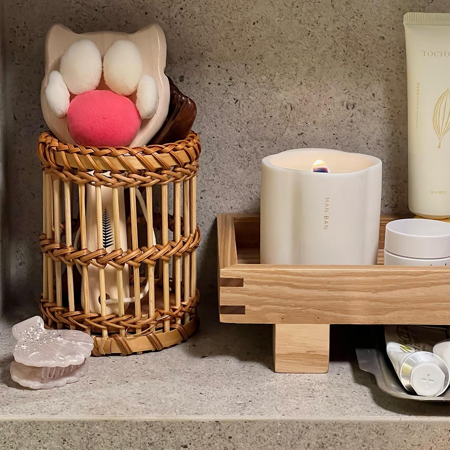 谁懂啊这藤编收纳筒也泰复古了叭