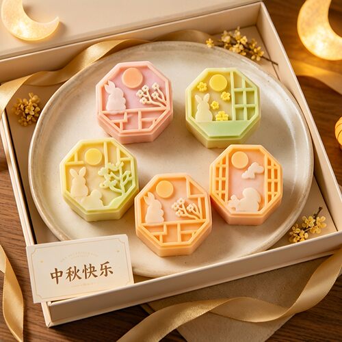 中秋节月兔冰皮月饼硅胶