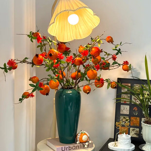 增添点年味儿仿真花石榴果装饰摆件高级感逼真假花客厅插花桌面装