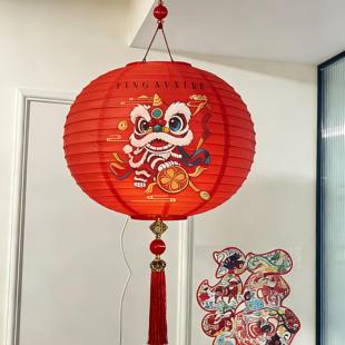 过年阳台春节大灯笼灯笼新款2026年大门口一对红灯笼马年灯笼挂饰