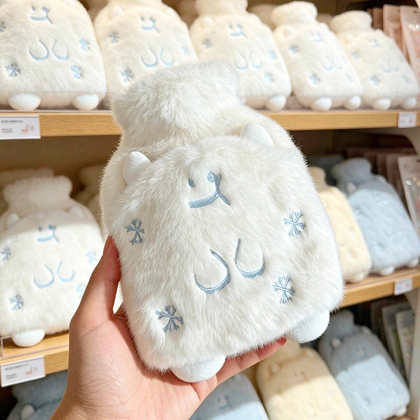 可爱雪怪暖手宝注水热水袋毛绒暖宝宝套冬季暖手暖肚子暖腰热水袋