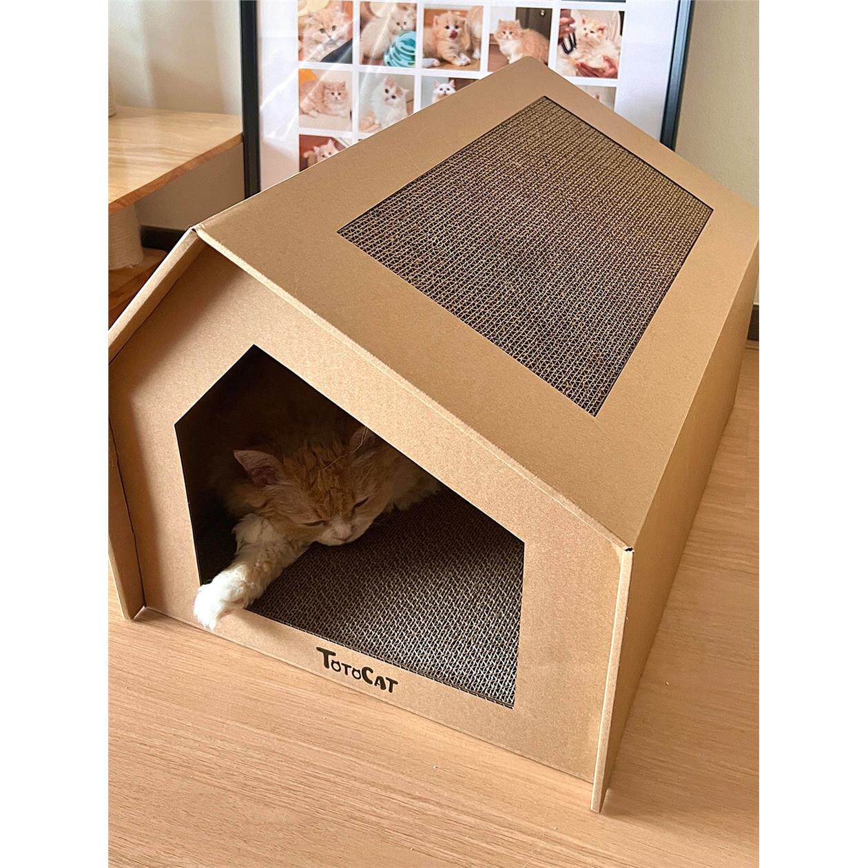 猫窝四季通用瓦楞纸箱窝耐抓猫窝猫抓板猫屋猫房子纸壳盒猫咪纸箱