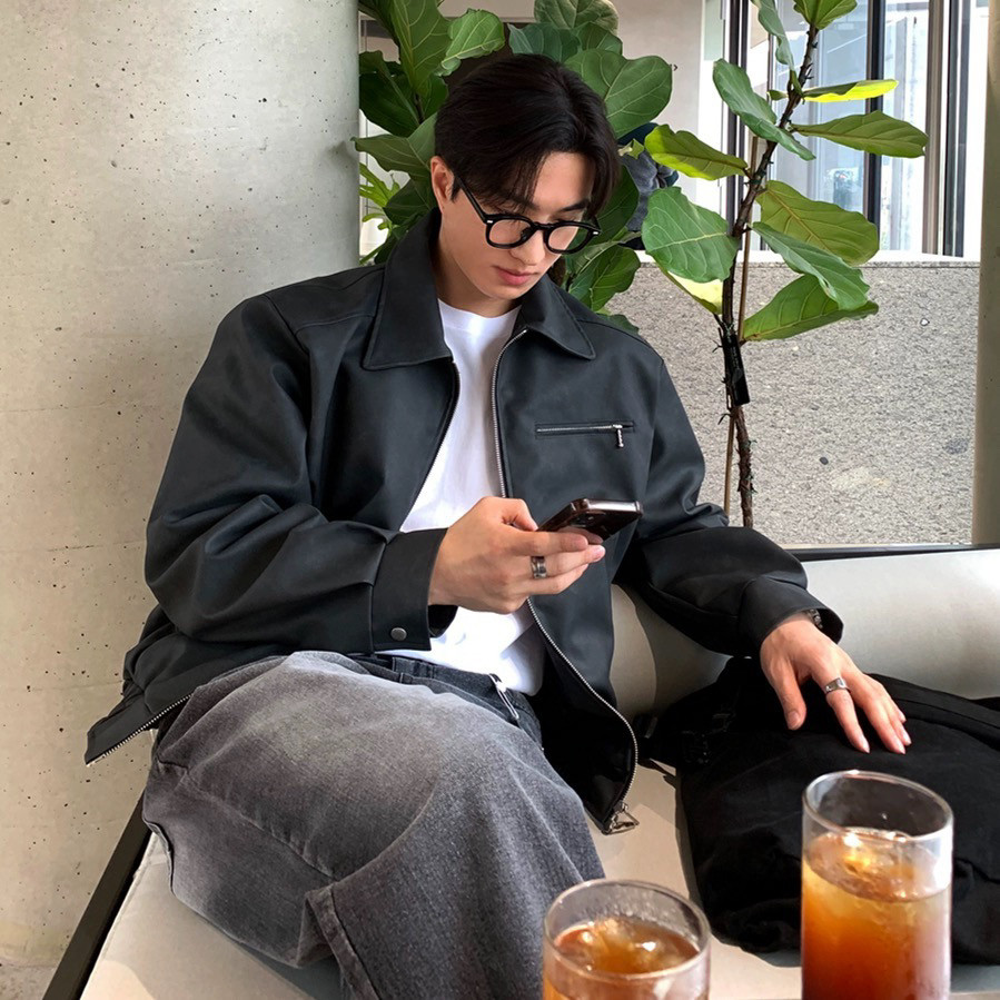 706-2-CPY077-P108现货秋季男士宽松PU皮夹克痞帅休闲皮衣外套,男装夹克,星座706-2