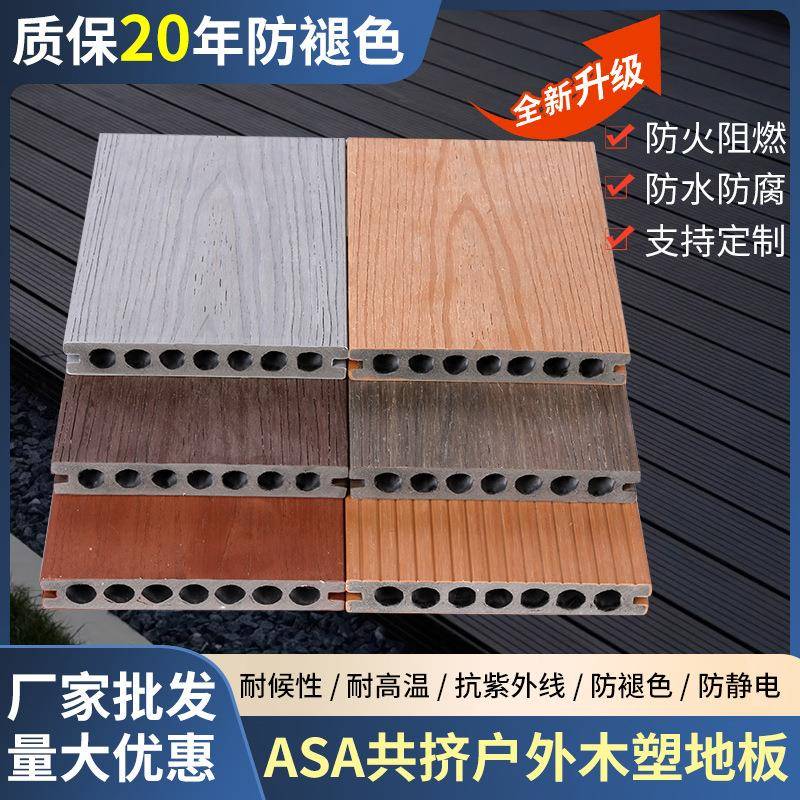 塑木地板室外庭院露台木塑板出口品质3D压花二代共挤户外塑木地板