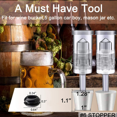 3件片式气闸锁 6号瓶塞和索环发酵气闸啤酒红茶菌酿造套件Airlock