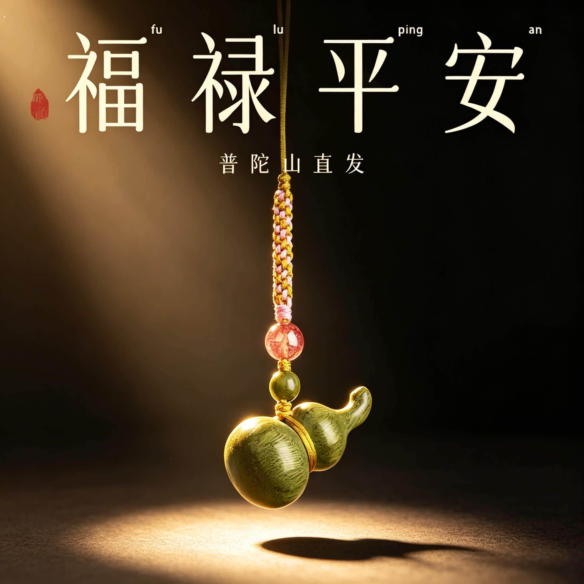 普陀山正宗绿檀木葫芦小众木作天然原木手工打磨国风文玩随身木件