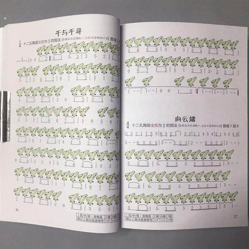 12孔陶笛教材教程书十二孔基础练习乐理讲解乐器乐谱图形曲谱自学