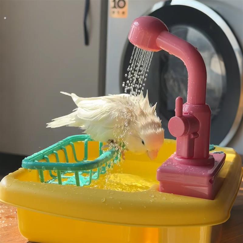 小鸟的水上乐园鹦鹉洗澡盆自动循环玄凤牡丹小太阳浴盆洗澡神器