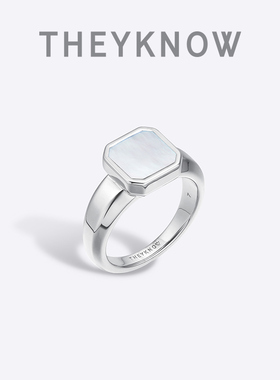 THEYKNOW宝石系列贝母signet戒指新款轻奢小众原创设计生日礼物