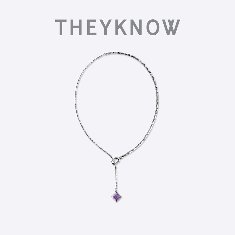 宝石冷淡风短款天然水晶锁骨链