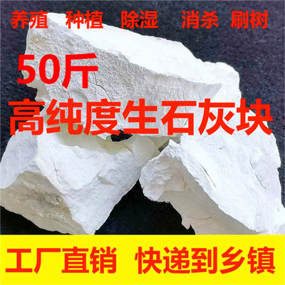 包邮50斤生石灰块土壤消毒
