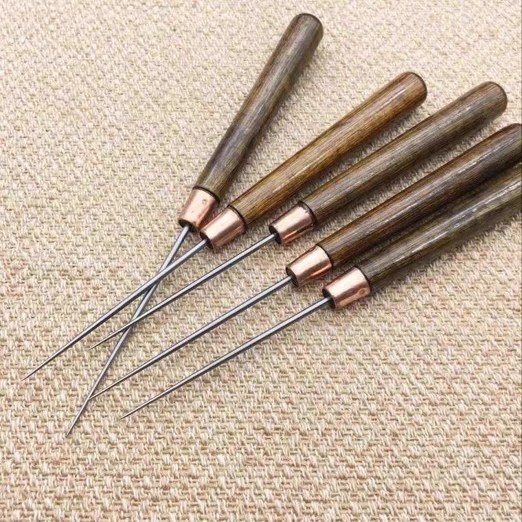 千枚通打孔锥子针木柄锥子工具穿针打孔手工老式针锥锥子针特细针