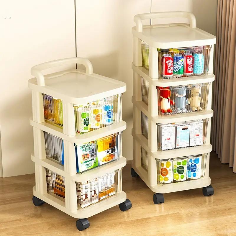 抽屉式收纳柜桌下移动零食置物架玩具小推车床头柜储物柜卧室化妆