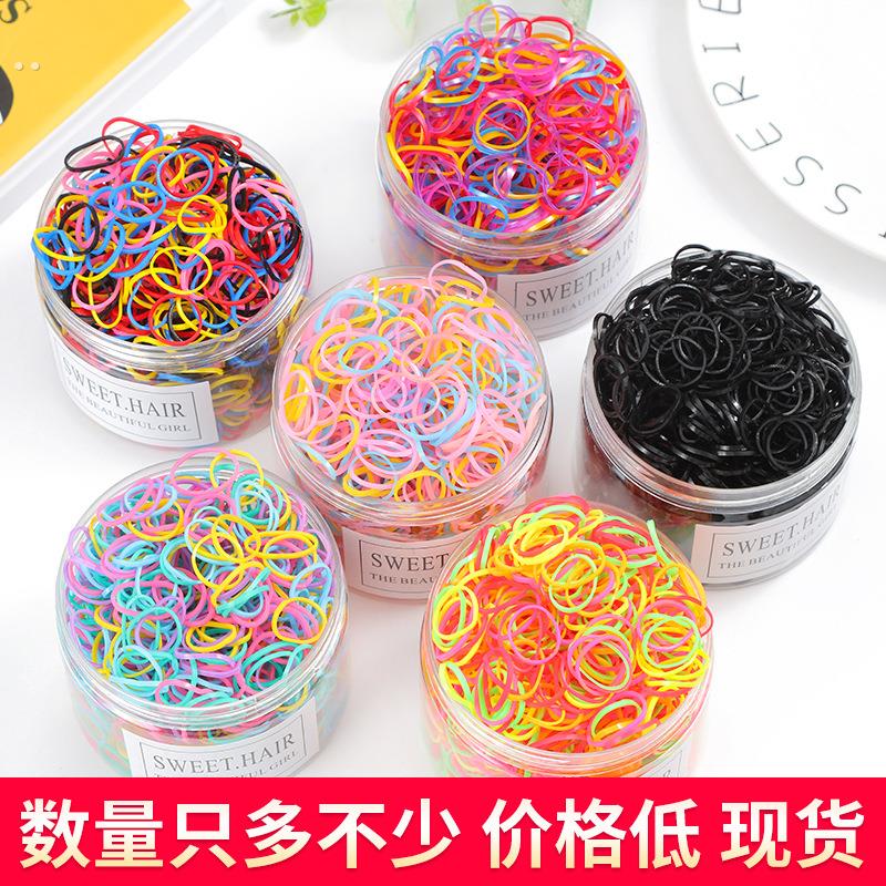 小皮筋女扎头发一次性橡皮筋黑色高弹力发圈儿童不伤发头绳发饰