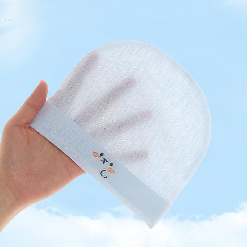 婴儿帽子夏季薄款单层胎帽0新生儿3无骨透气护卤门帽初生宝宝帽子