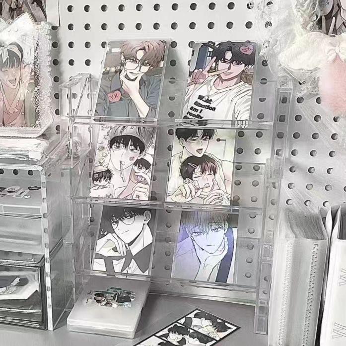 ins透明流麻吧唧收纳盒多层叠加收纳架阶梯式吧唧展示陈列架桌面