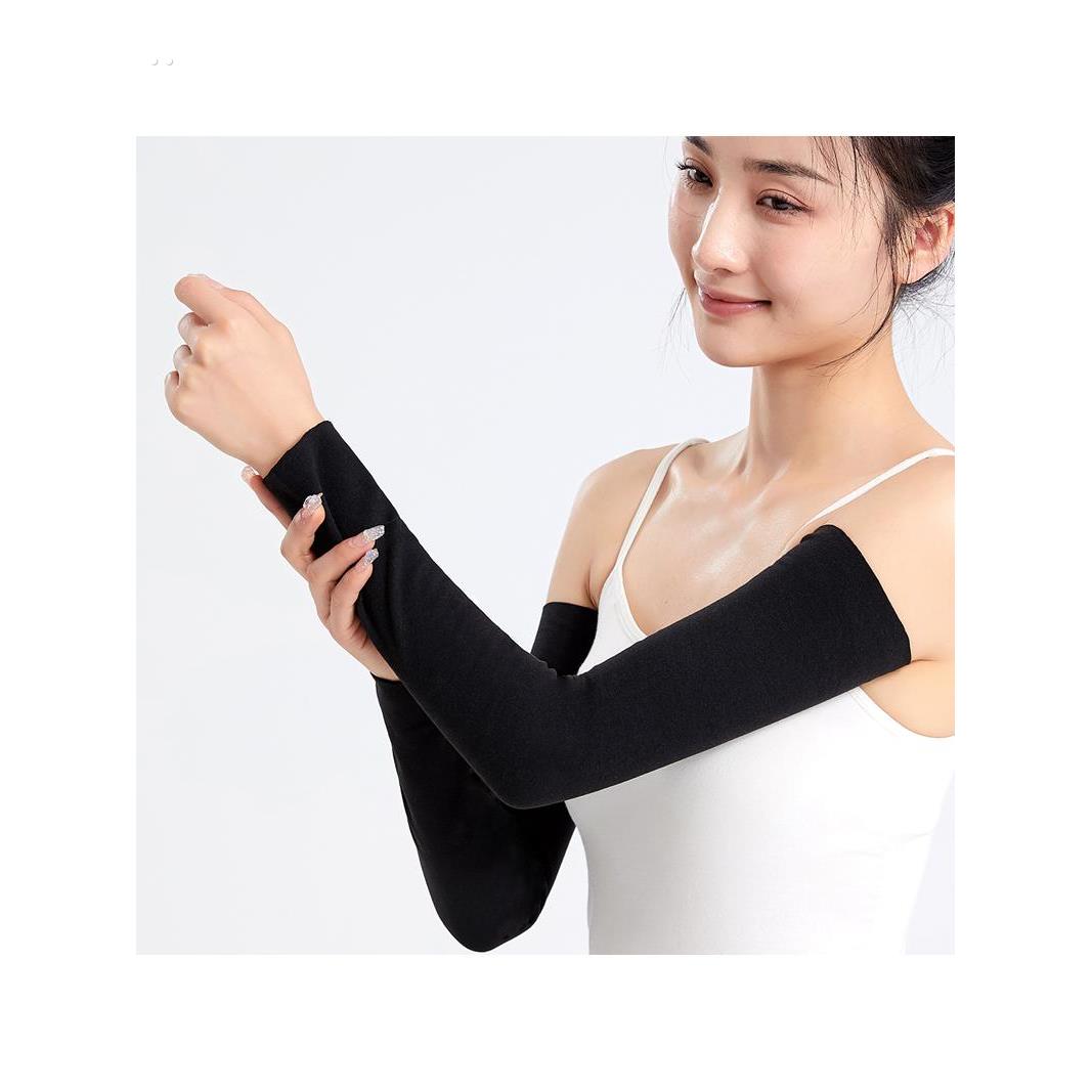 德绒手臂套男女春秋四季款加长护胳膊半指手套袖套保暖防寒假袖子