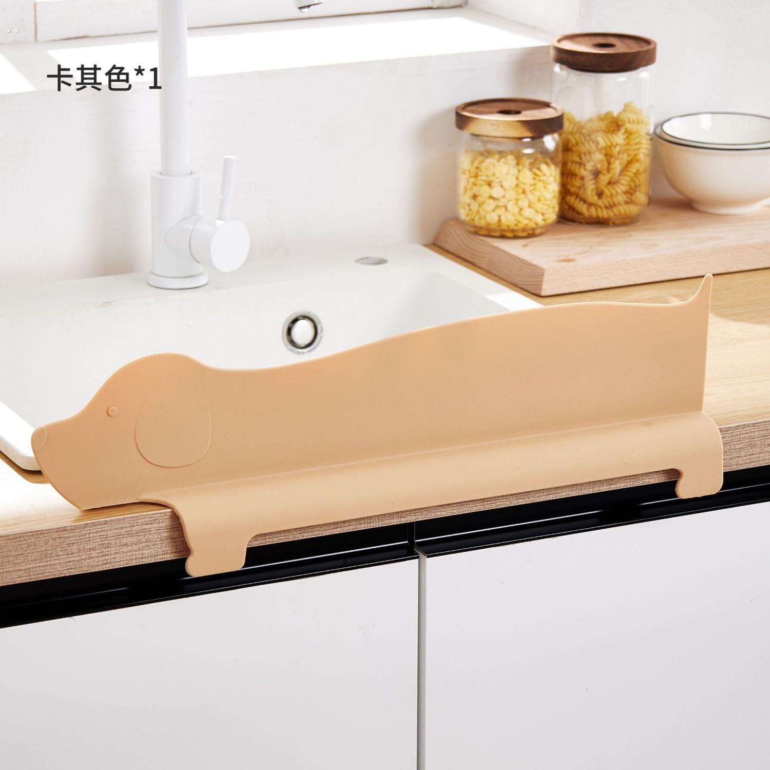 厨房矽胶挡水板家用水槽台面防溅吸盘式水池阻水洗菜洗碗防溅隔板