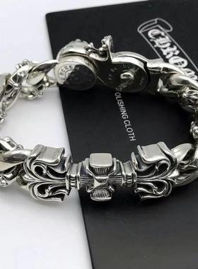 字架手錬男潮欧美覆古手錬粗 霸气十字架手錬男潮欧美覆古手錬粗