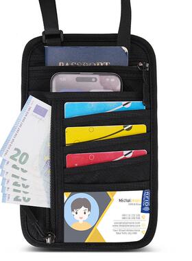 出国旅行机票包零钱整理袋防盗刷FRID多功能挂脖证件护照包证件包