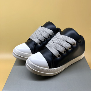 2025新款真皮增高厚底大码男休闲鞋板鞋百搭胖丁鞋女面包鞋ro鞋子