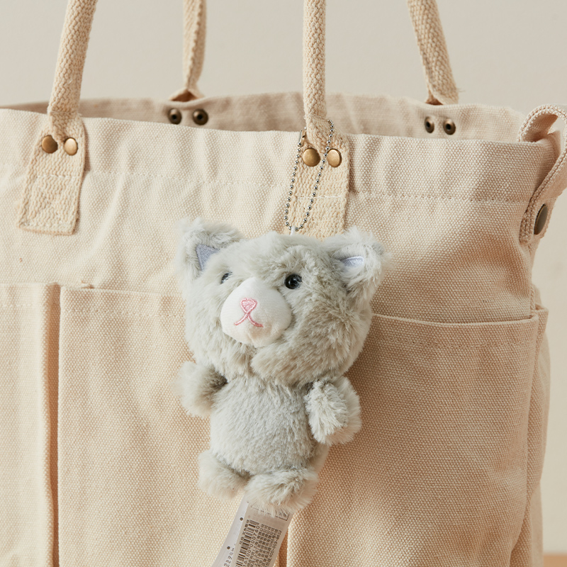 NITORI宜得利家居小动物公仔卡通毛绒包包挂链可爱动物黑猫挂件