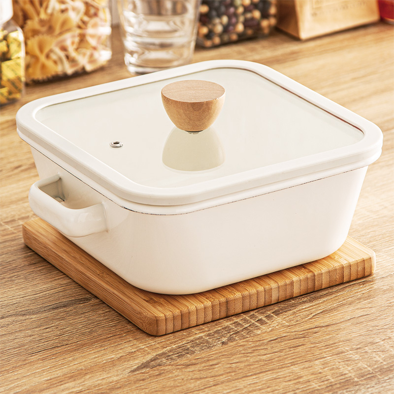 NITORI宜得利家居 厨房锅具 IH方形珐琅锅