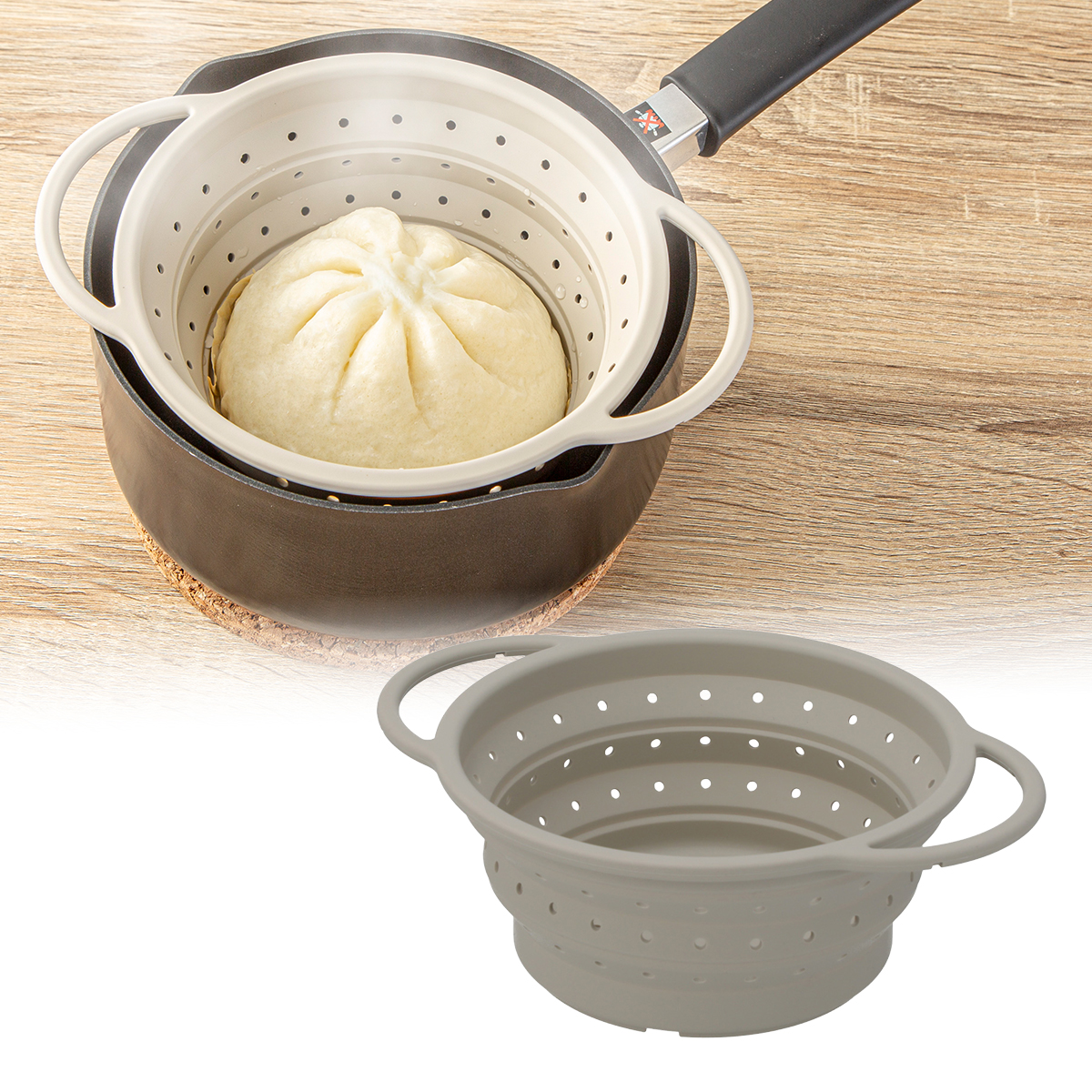 NITORI宜得利家居 可折叠硅胶蒸篮 S