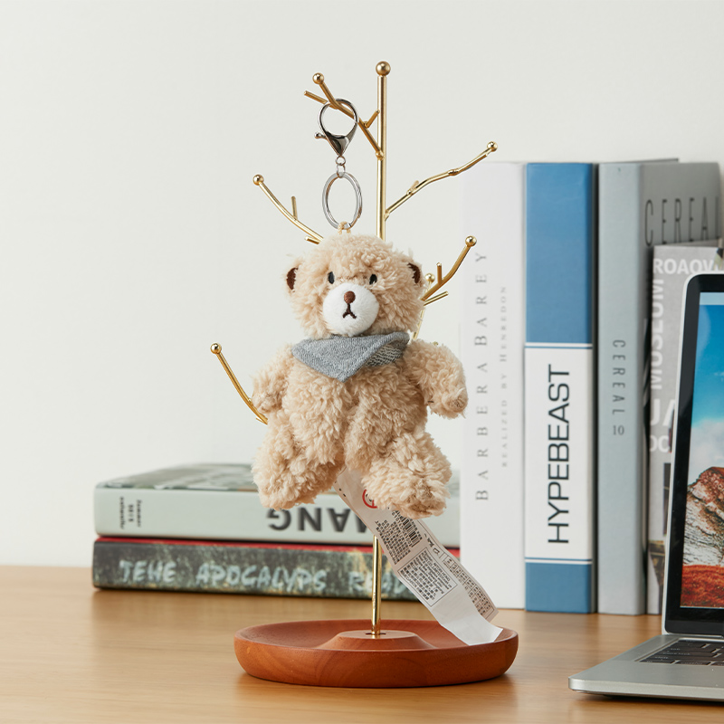 NITORI宜得利家居 钥匙扣创意可爱卡通挂件毛绒手帕熊钥匙挂链